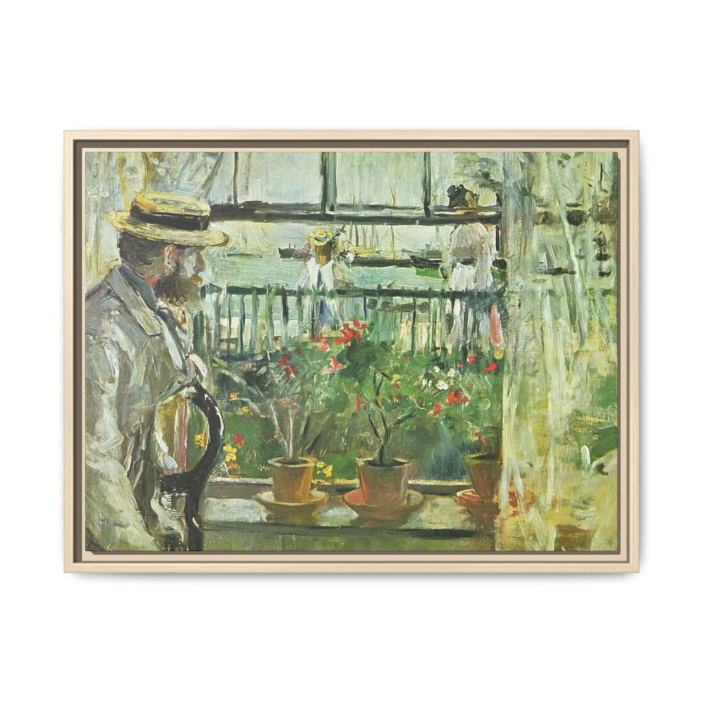 Morisot, Berthe - Eugene Manet on the Isle of Wight (1875) - Matte Canvas, Framed