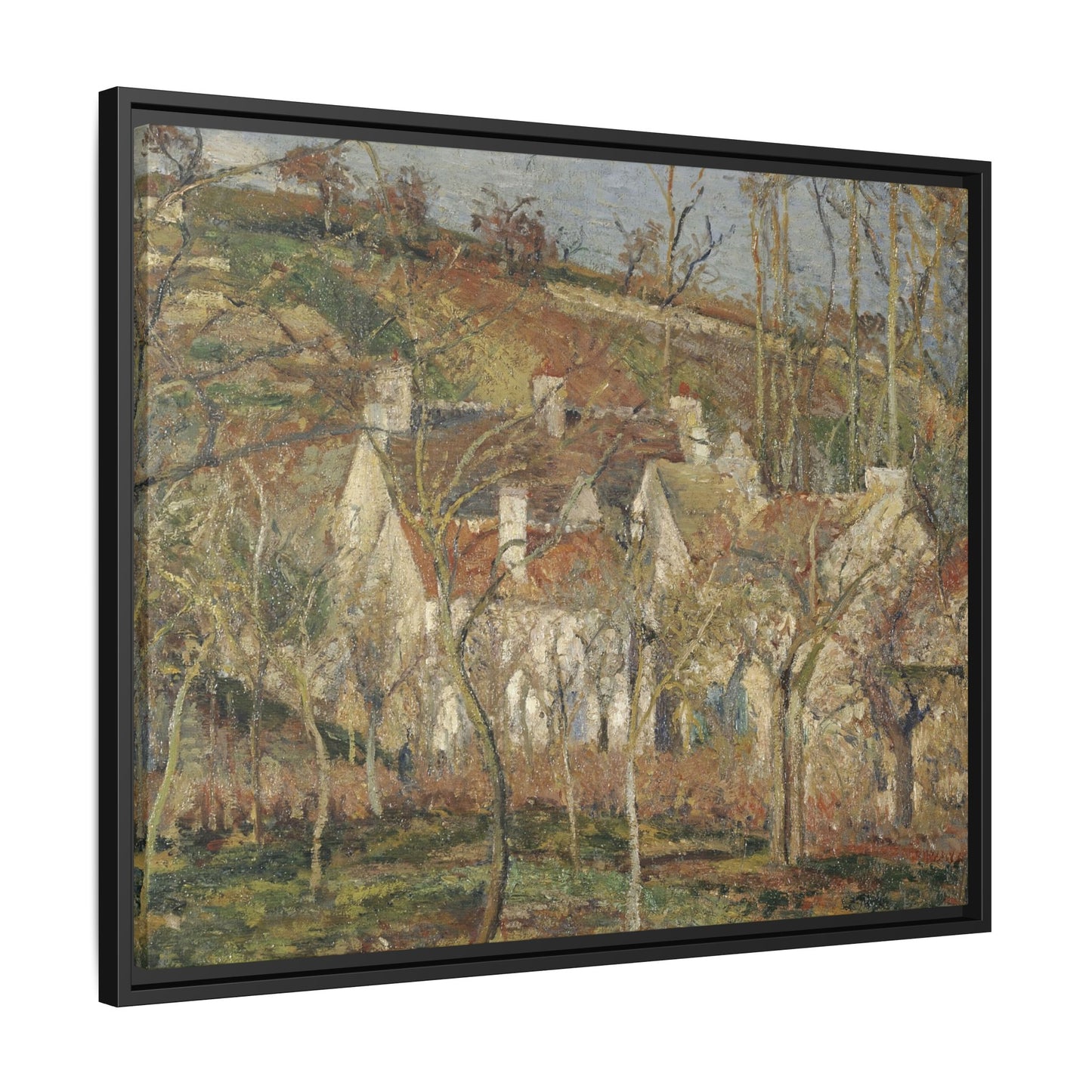 Pissarro, Camille - Red Roofs, Corner of a Village in Winter (1877) - Matte Canvas, Framed