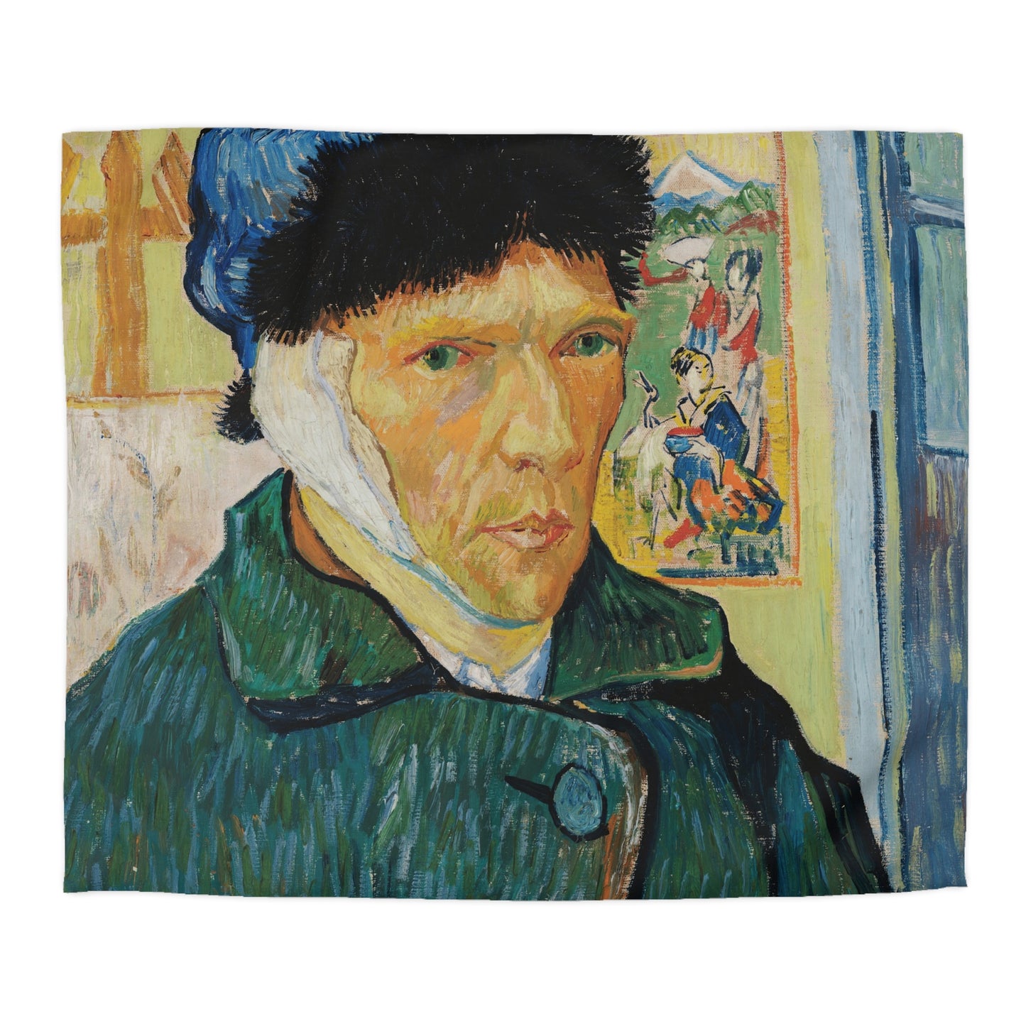 Van Gogh, Vincent - Self Portrait with Bandaged Ear (1889) - Microfiber Duvet Cover