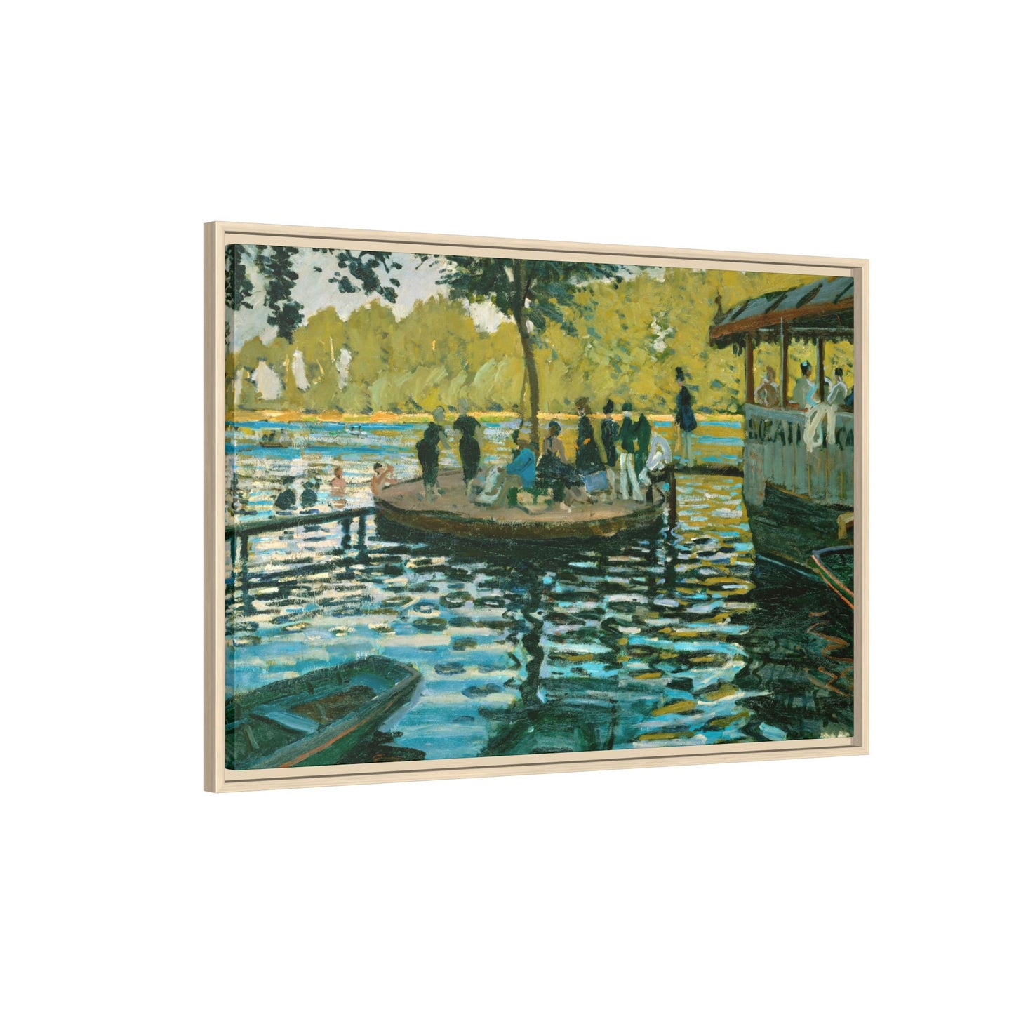 Monet, Claude - La Grenouillere (1869) - Matte Canvas, Framed