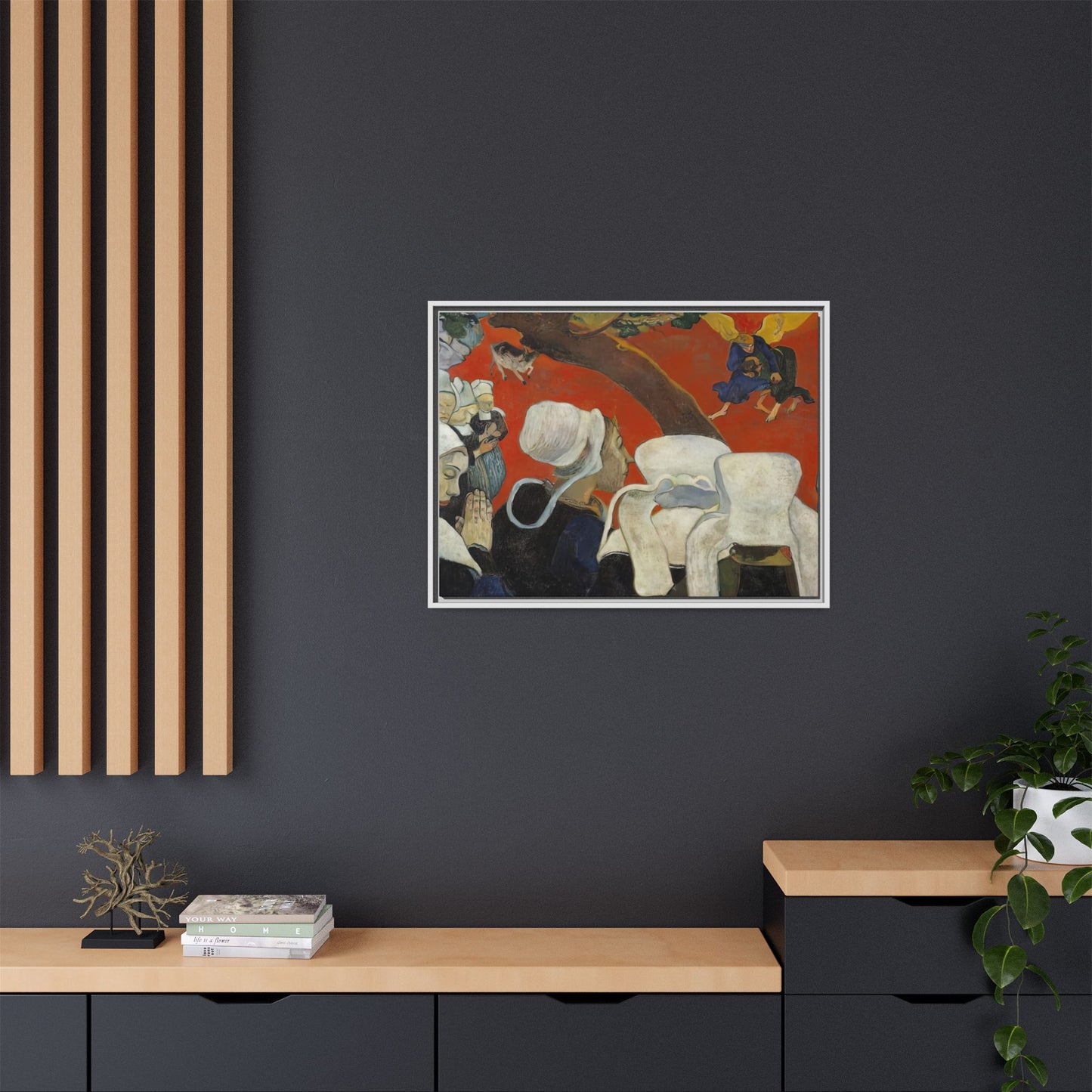 Gauguin, Paul - Vision of the Sermon (Jacob Wrestling with the Angel) (1888) - Matte Canvas, Framed
