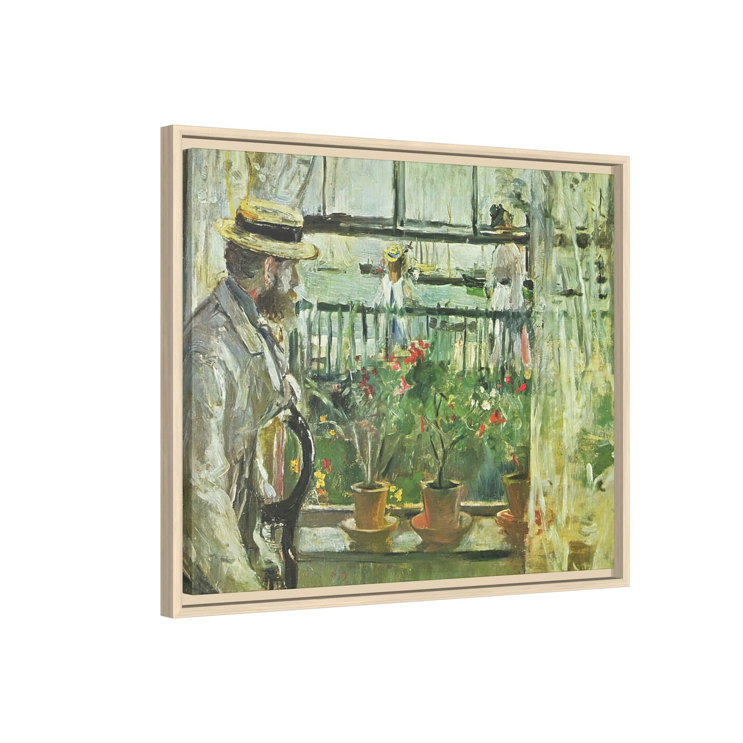 Morisot, Berthe - Eugene Manet on the Isle of Wight (1875) - Matte Canvas, Framed