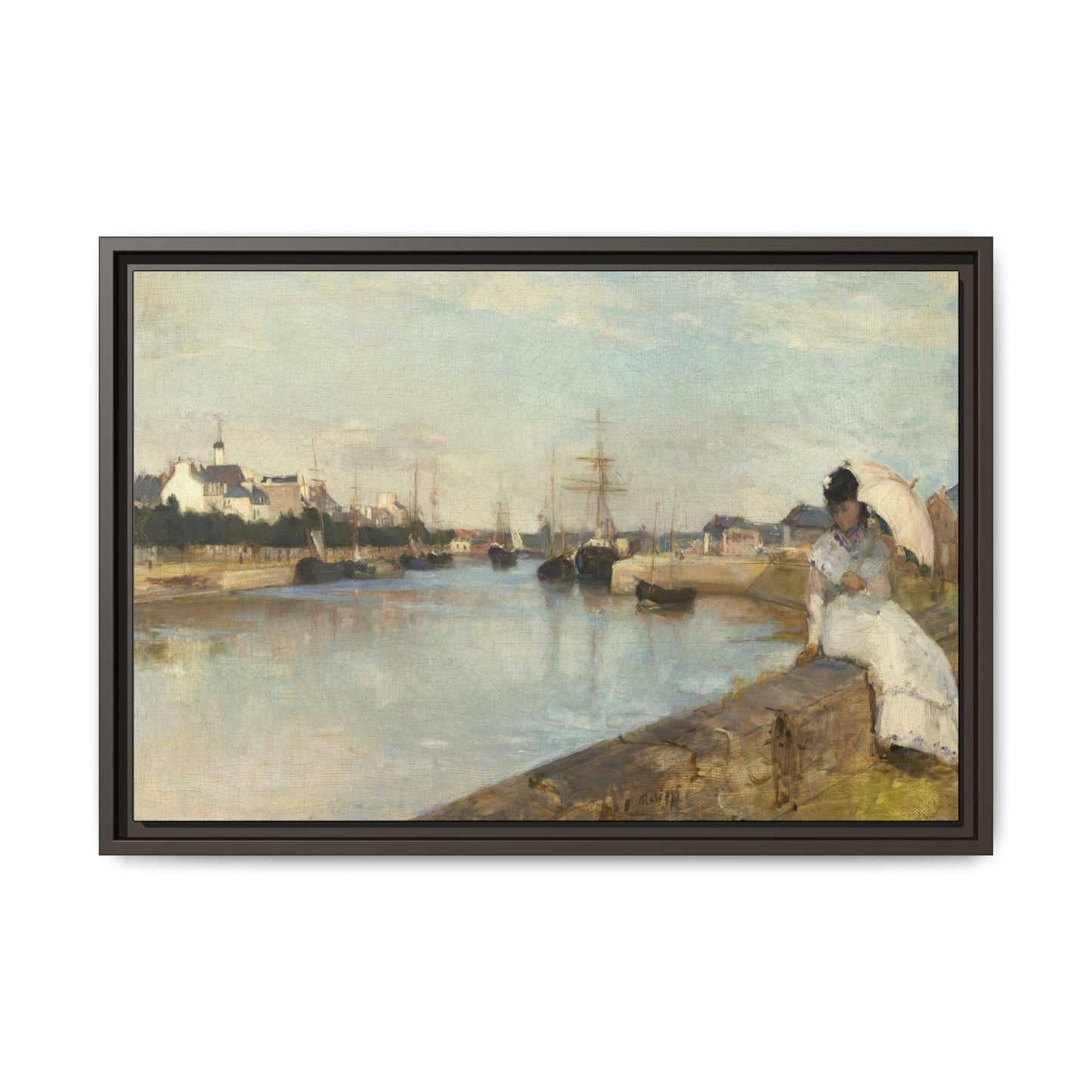 Morisot, Berthe - The Harbor at Lorient (1869) - Matte Canvas, Framed