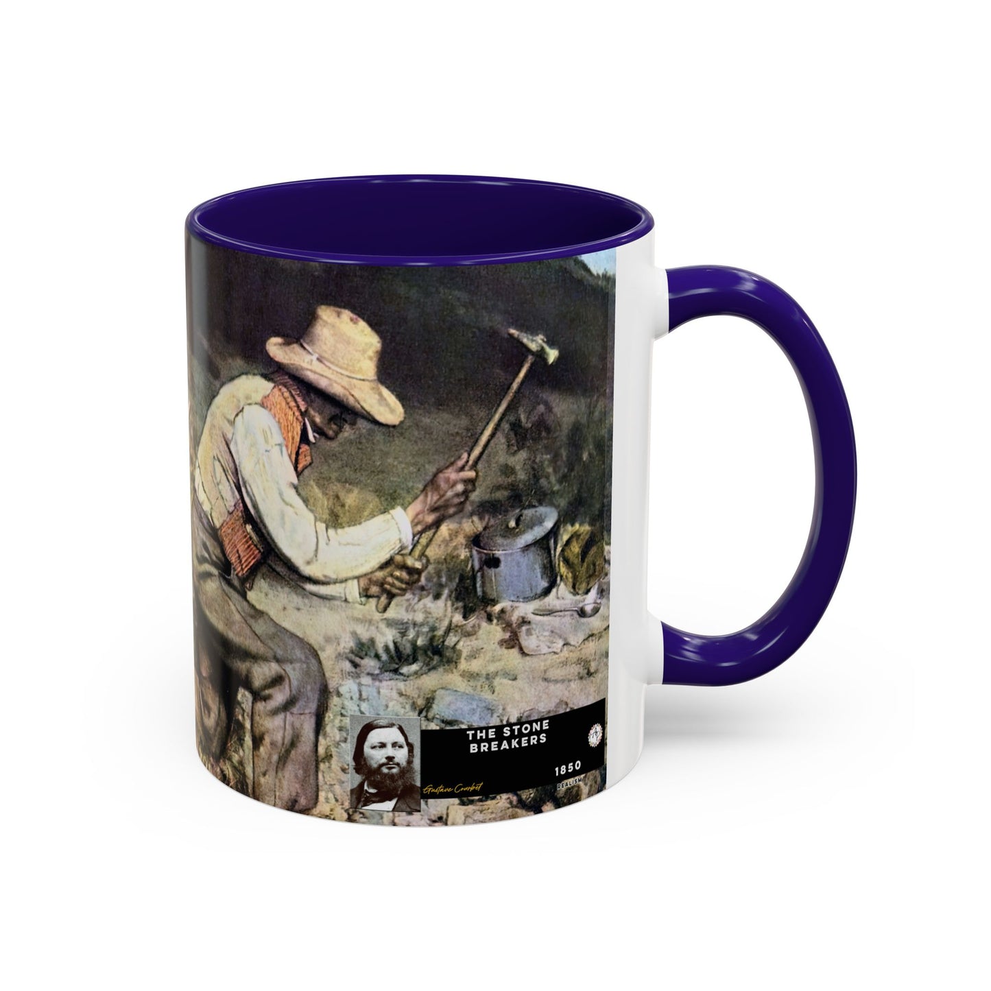 Courbet, Gustave - The Stone Breakers (1850) - Colorful Accent Mugs