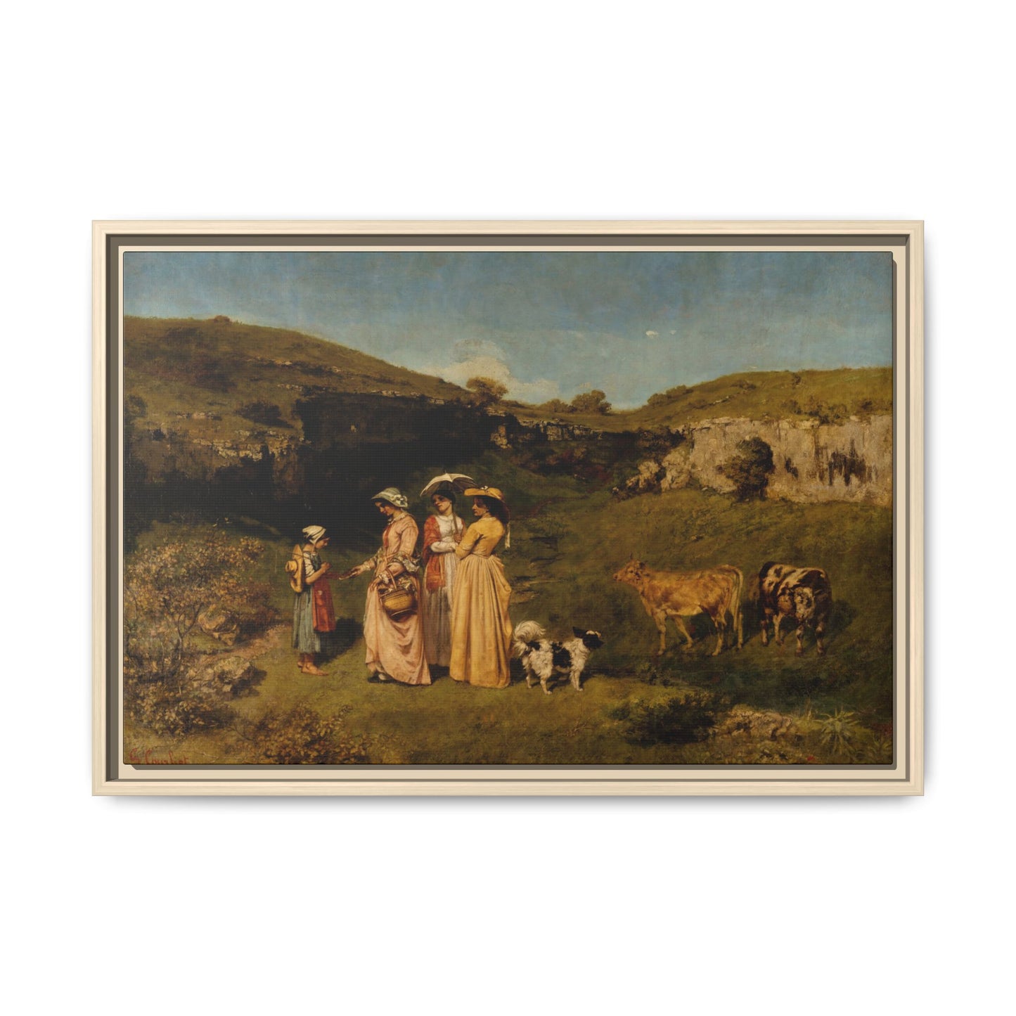 Courbet, Gustave - Young Ladies of the Village (1851) - Matte Canvas, Framed