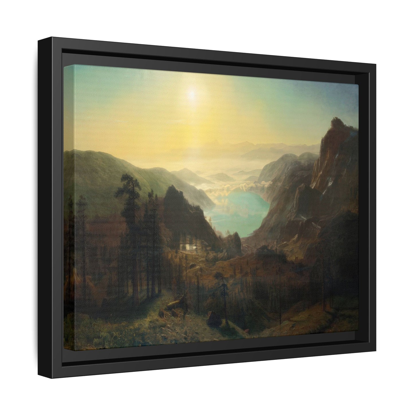Bierstadt, Albert - Donner Lake from the Summit (1873) - Matte Canvas, Framed