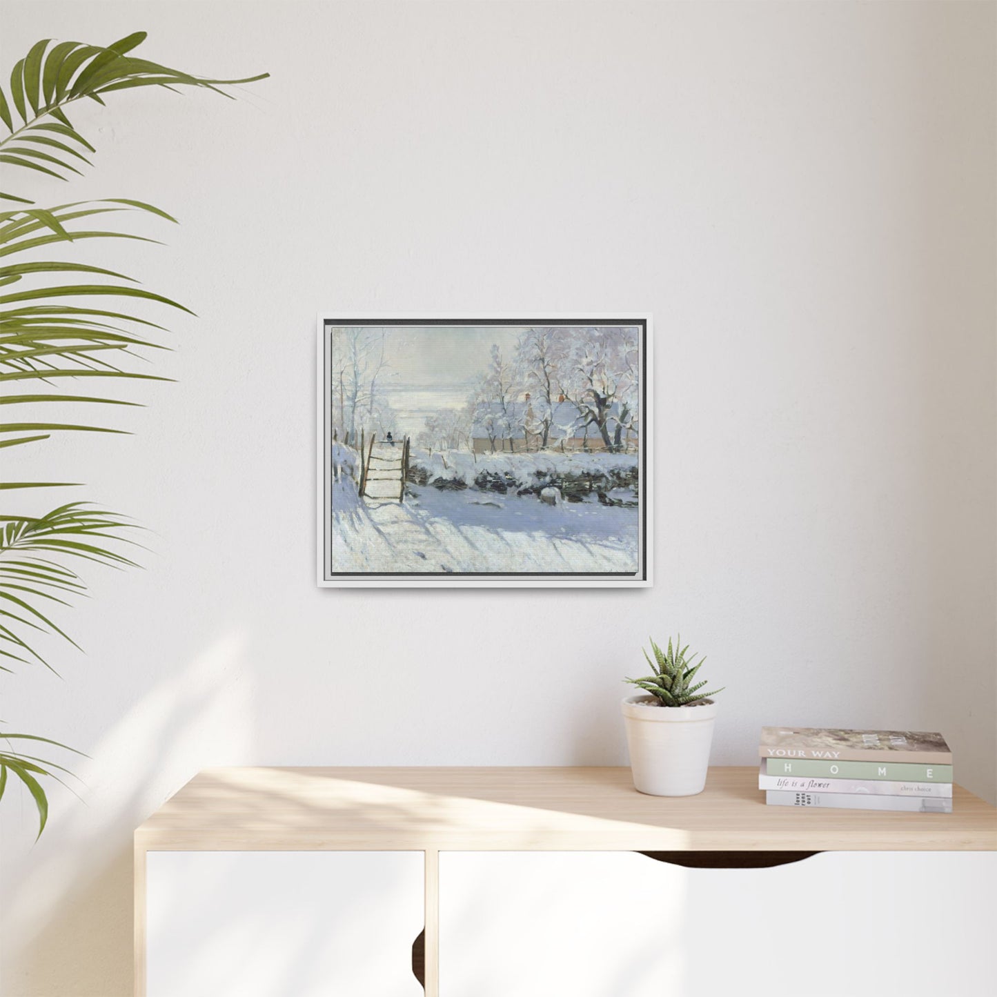 Monet, Claude - The Magpie (1868) - Matte Canvas, Framed