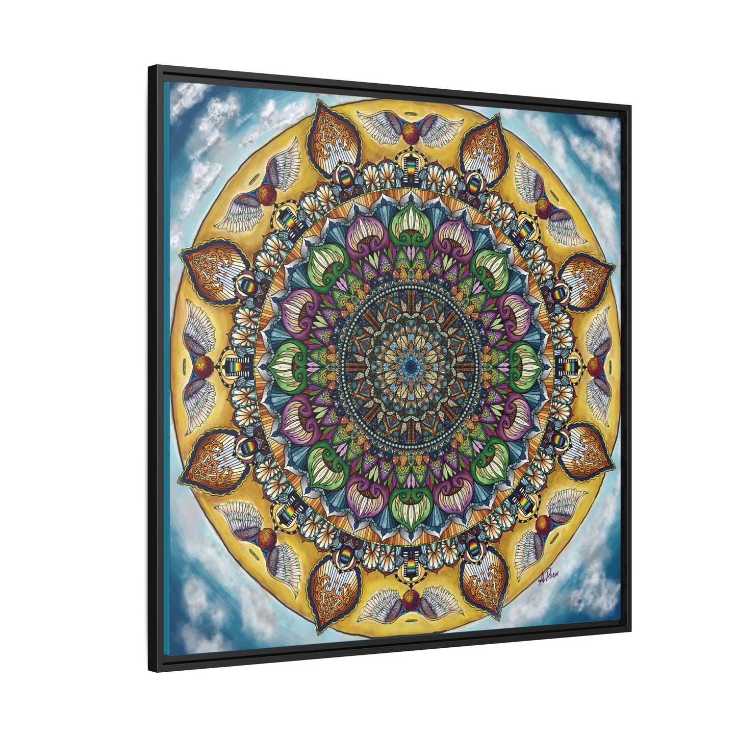 Celestia Mandala - Framed Matte Canvas