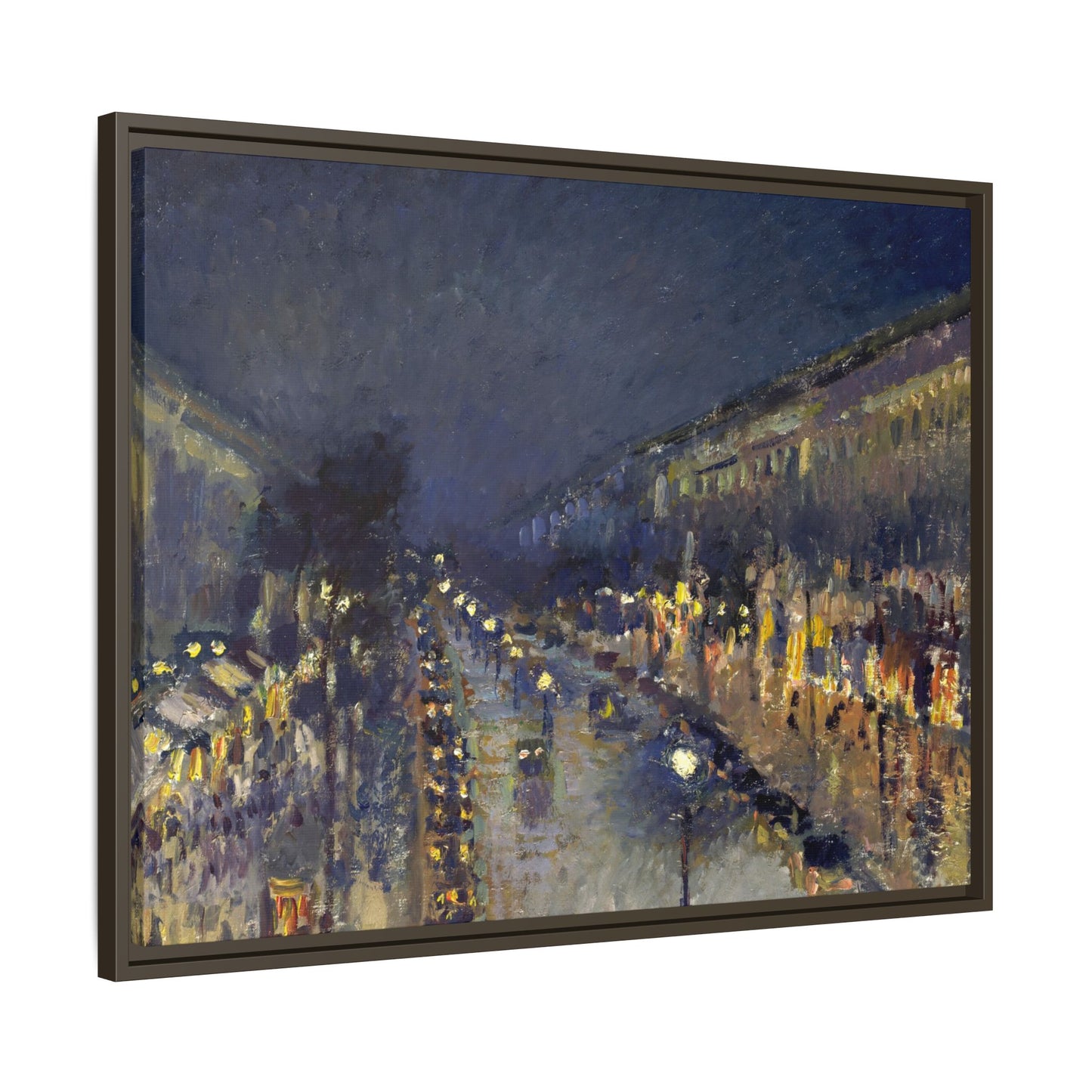 Pissarro, Camille - The Boulevard Montmartre At Night (1897) - Matte Canvas, Framed
