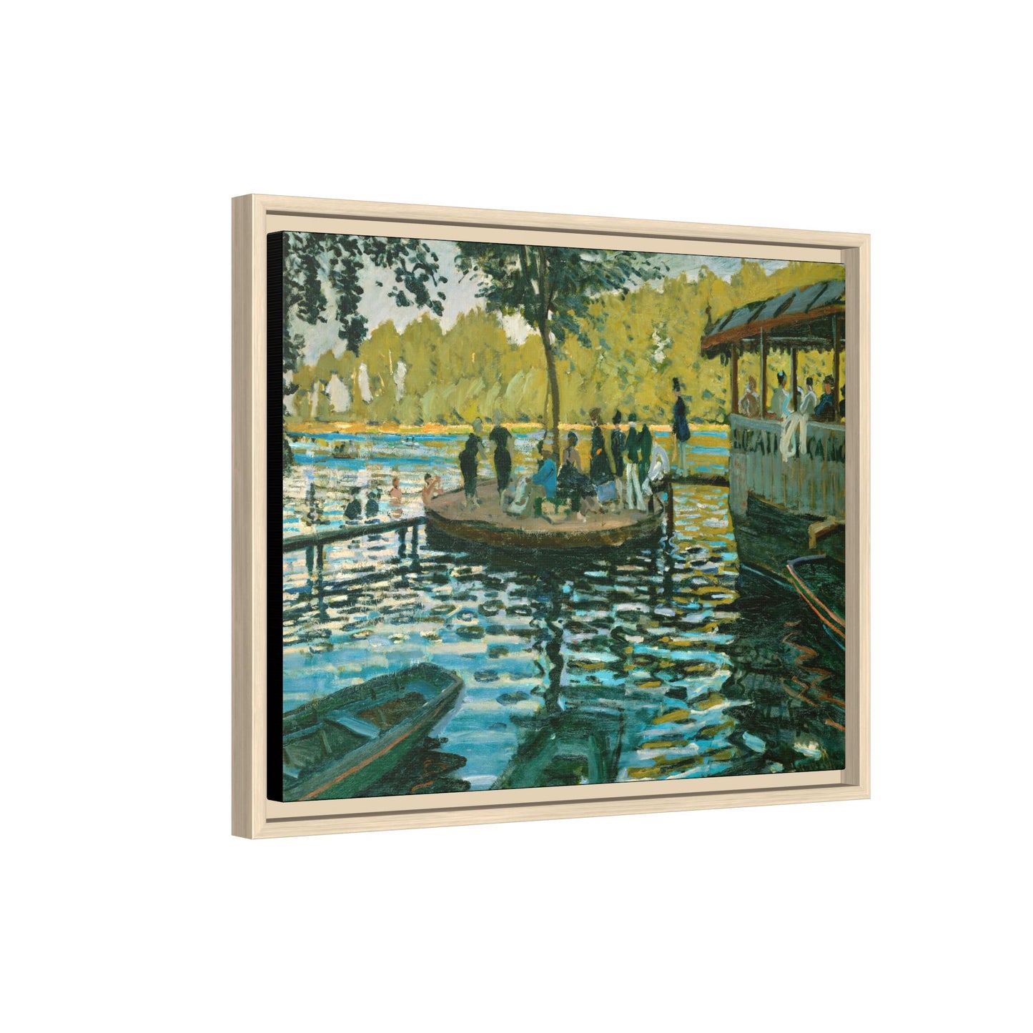 Monet, Claude - La Grenouillere (1869) - Matte Canvas, Framed