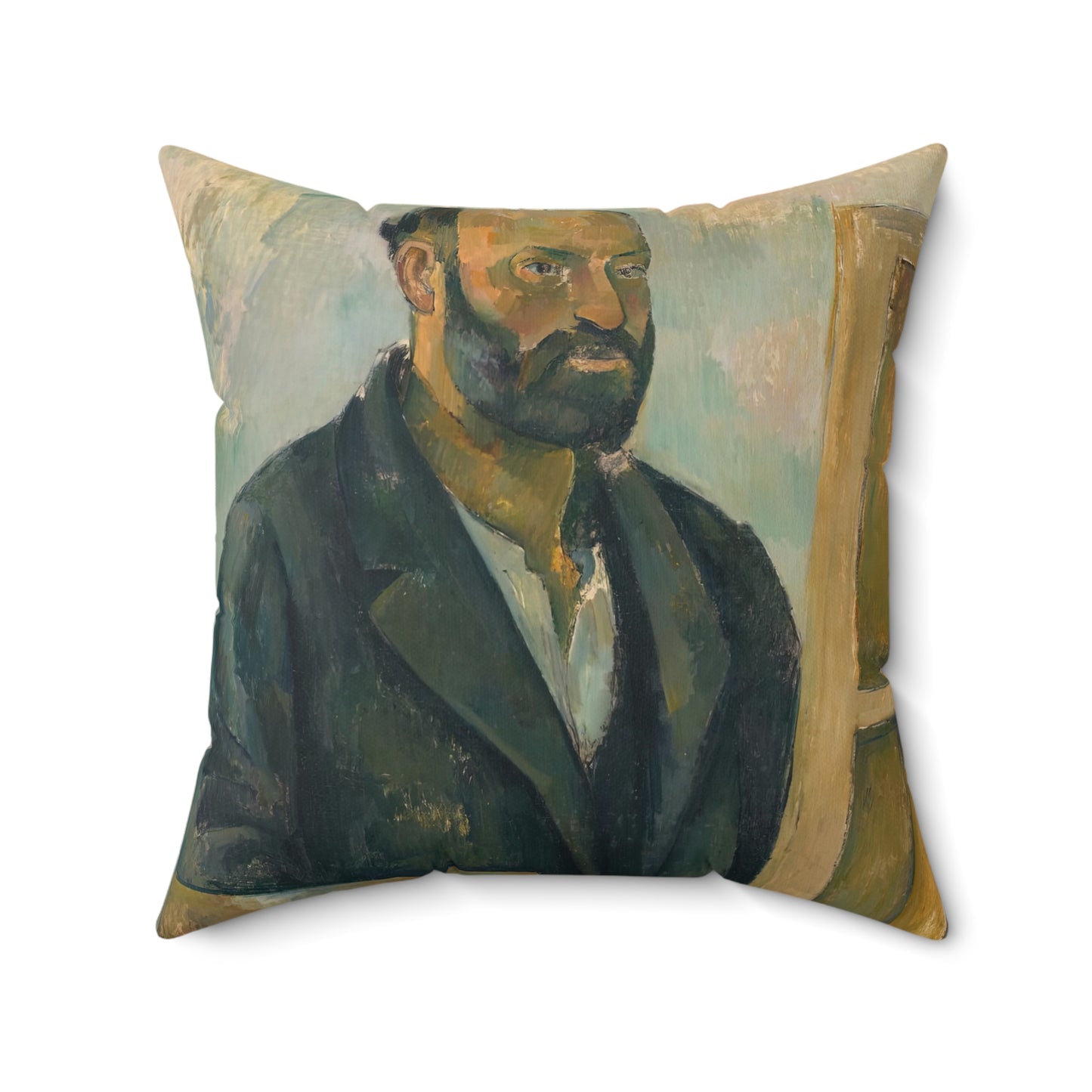 Cézanne, Paul - Portrait of the Artist with a Palette (1890) - Suede Square Pillow