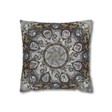 Memento Mori Mandala - Suede Square Pillowcase