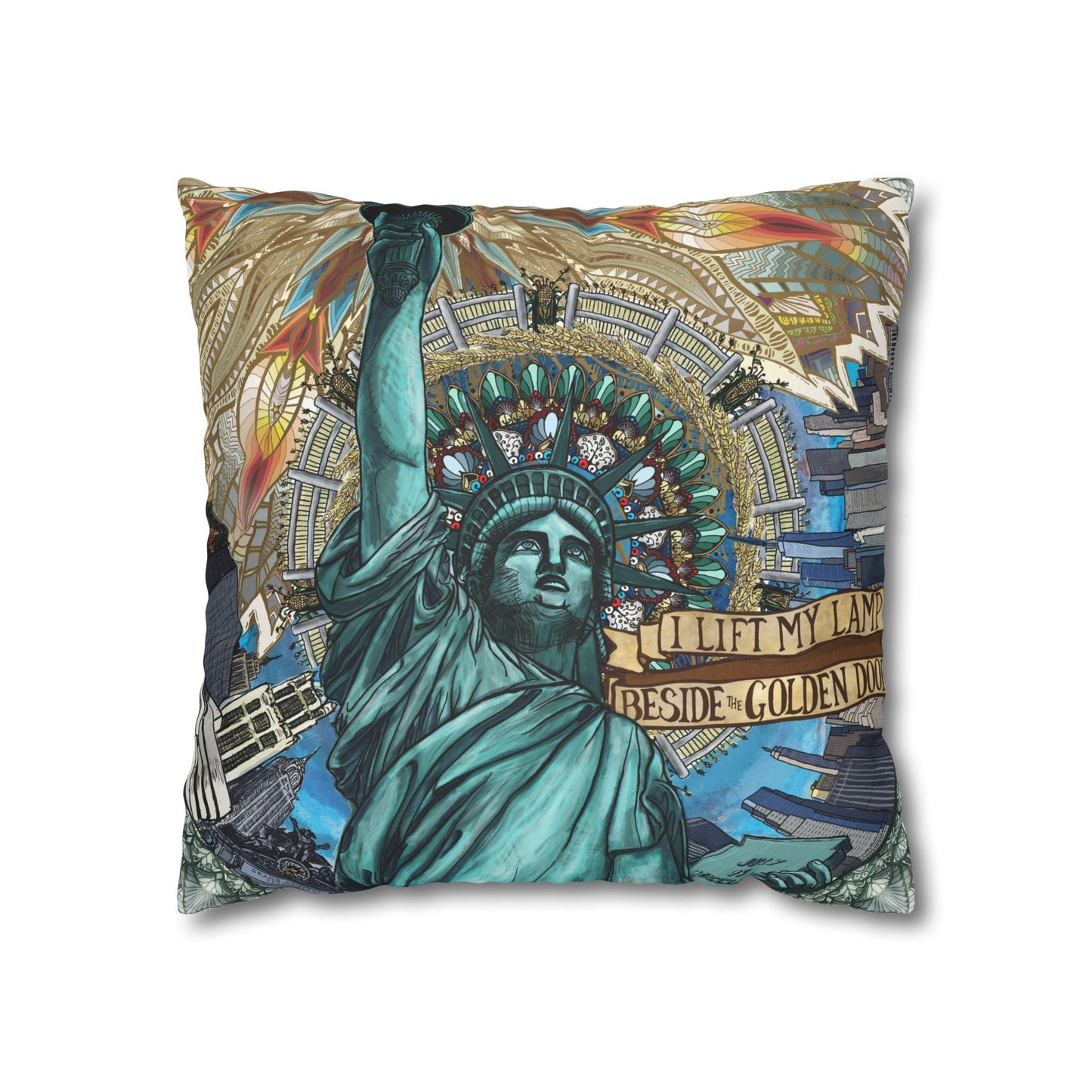 Pacio, Adam - Liberty Mandala - Suede Square Pillowcase