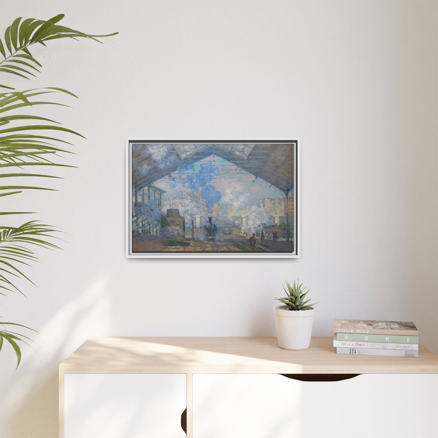 Monet, Claude - Le Gare Saint-Lazare (1877) - Matte Canvas, Framed