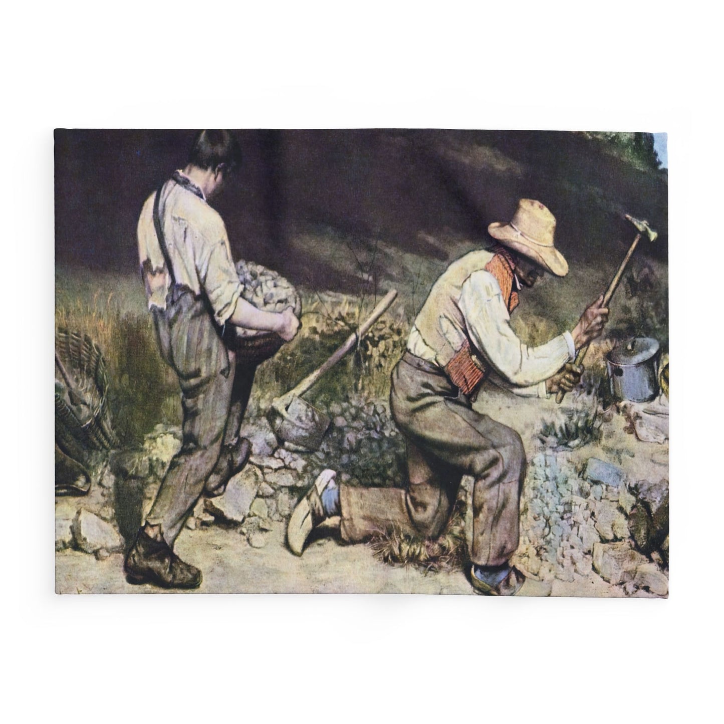 Courbet, Gustave - The Stone Breakers (1850) - Arctic Fleece Blanket