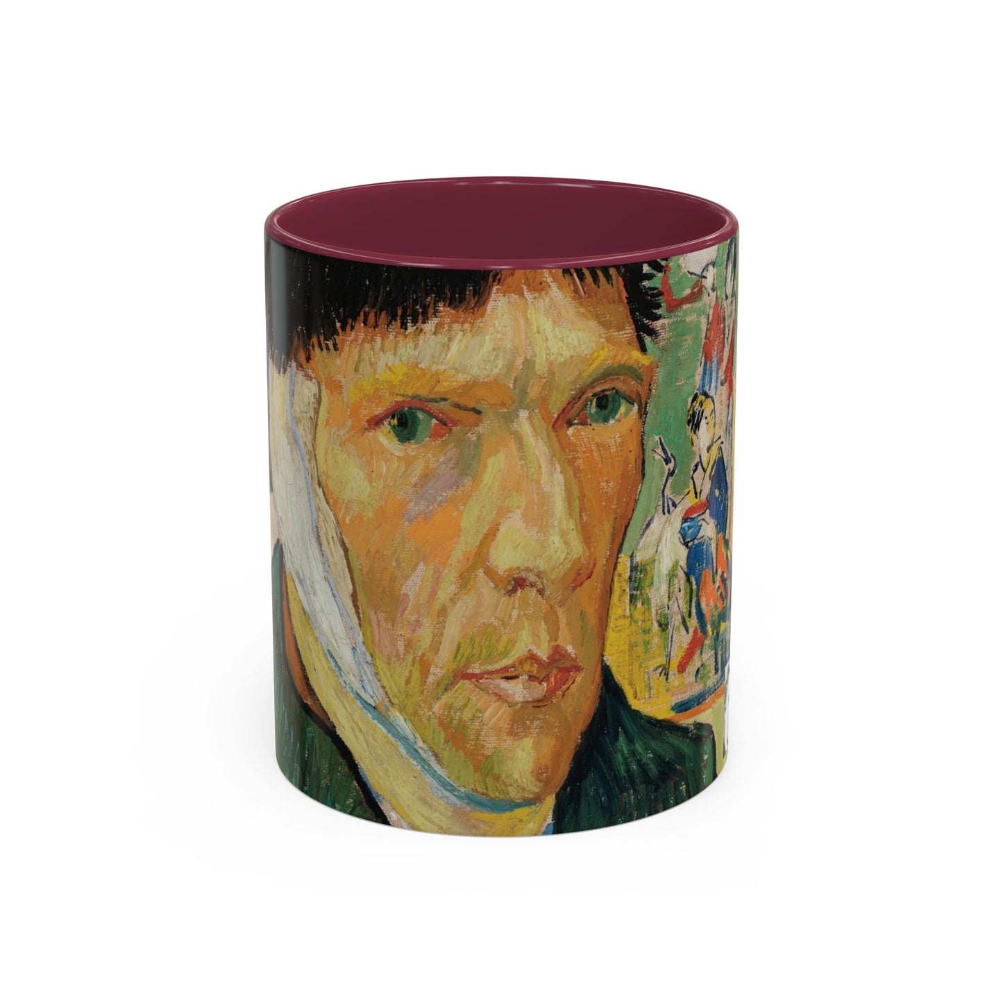 Van Gogh, Vincent - Self Portrait with Bandaged Ear (1889) - Colorful Accent Mugs