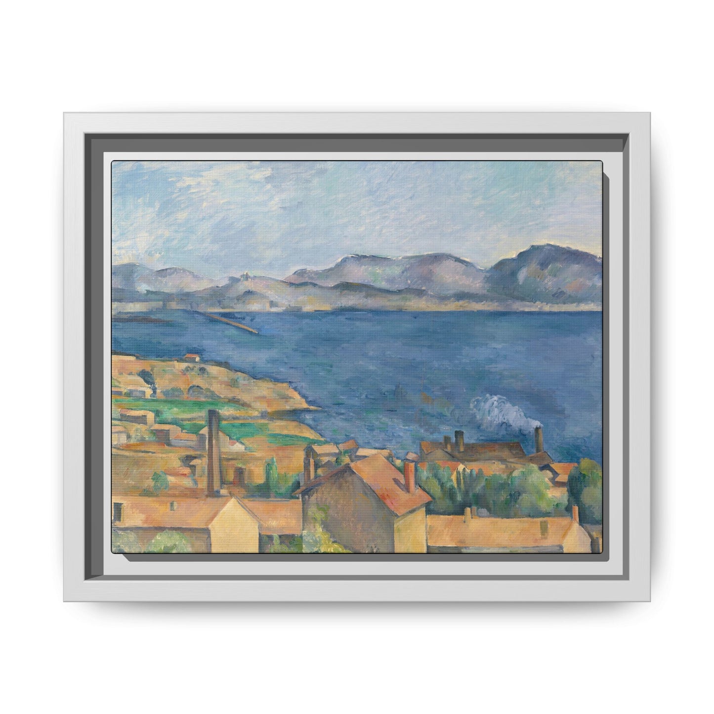 Cézanne, Paul - The Bay of Marseille, Seen from L'Estaque (1885) - Matte Canvas, Framed