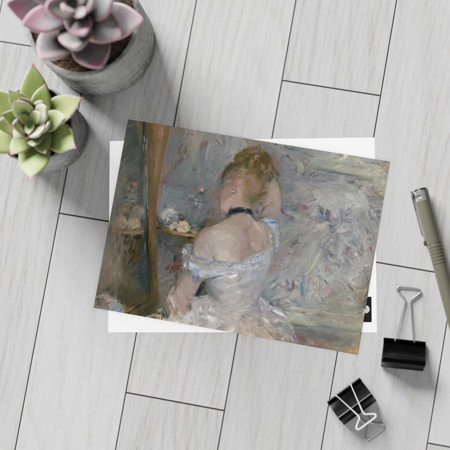 Morisot, Berthe - Woman at Her Toilette (1880) - Postcard Bundles with Envelopes Included