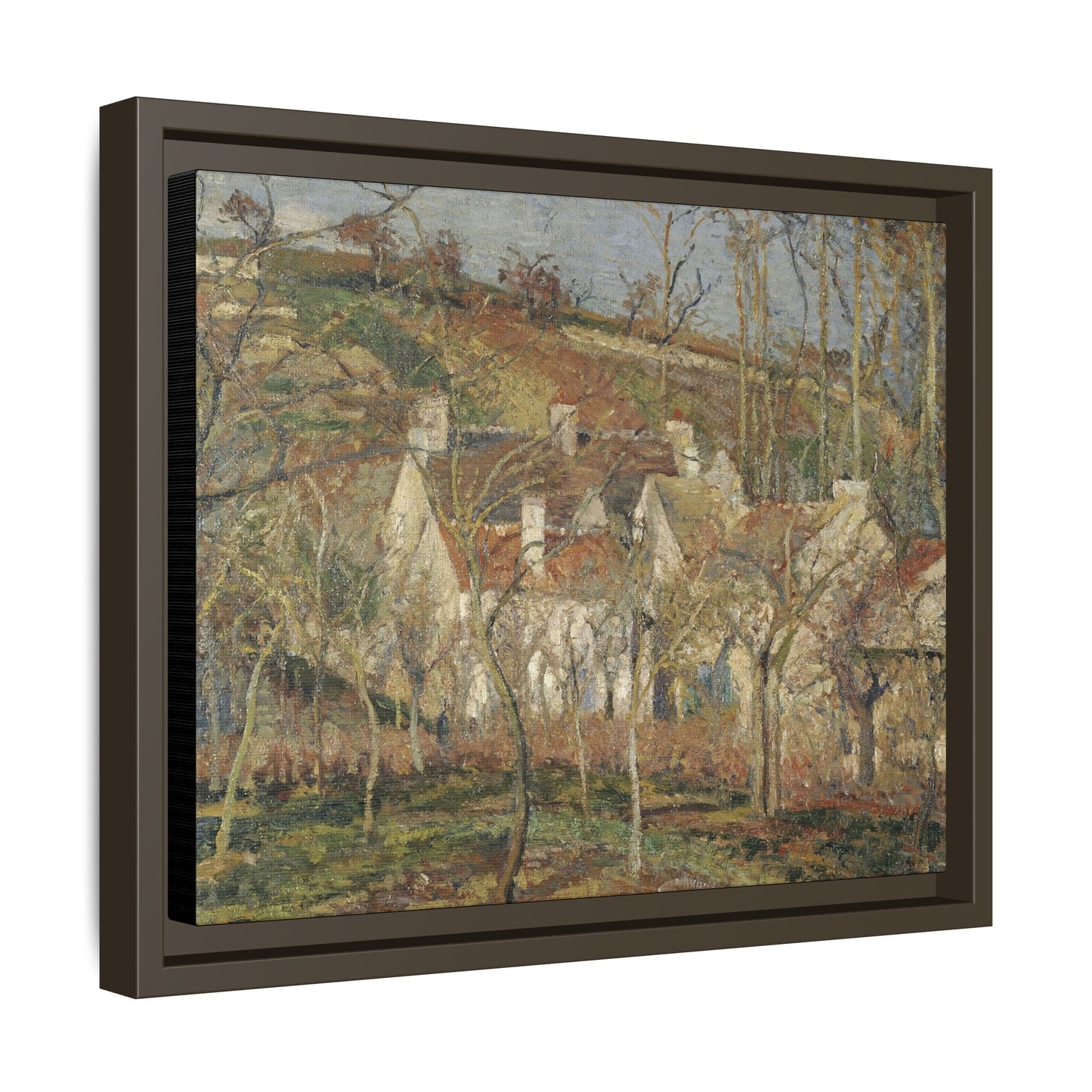 Pissarro, Camille - Red Roofs, Corner of a Village in Winter (1877) - Matte Canvas, Framed