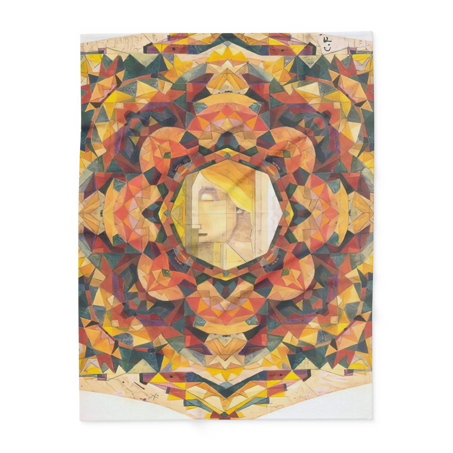 Filiger, Charles - Woman’s Head with Closed Eyes (1893) - Arctic Fleece Blanket