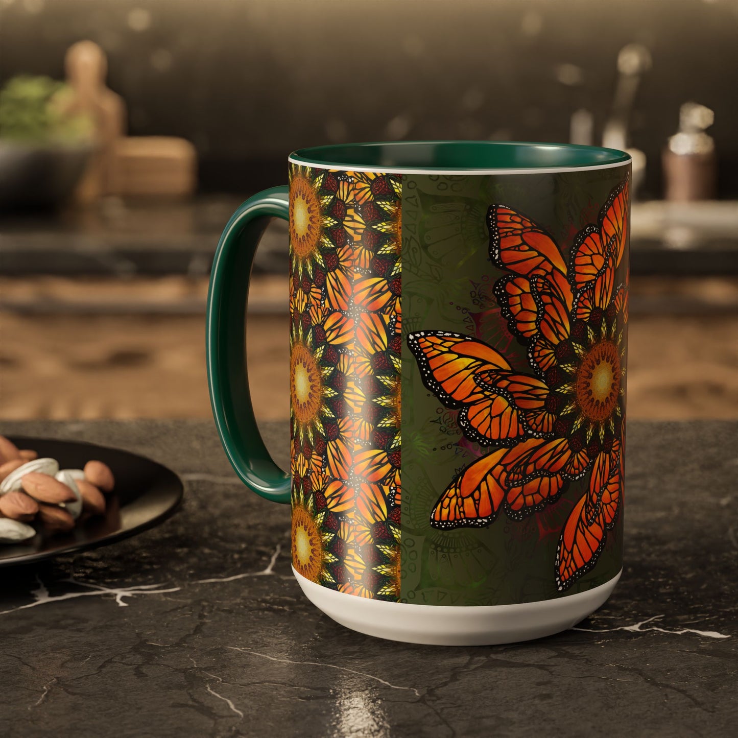 Pacio, Adam - Monarch Butterfly Mandala - Colorful Accent Mugs