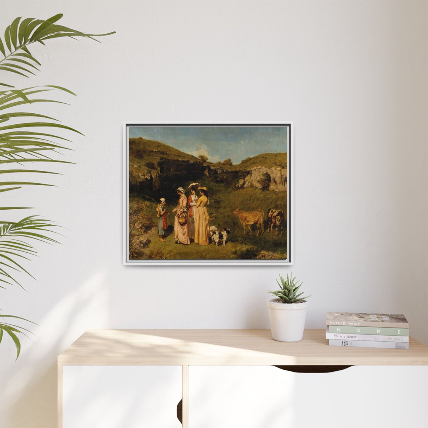 Courbet, Gustave - Young Ladies of the Village (1851) - Matte Canvas, Framed