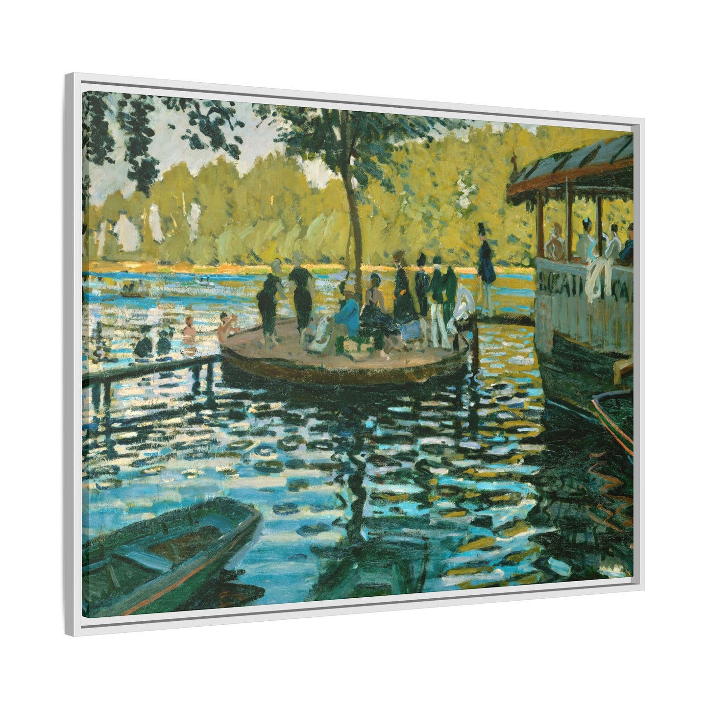Monet, Claude - La Grenouillere (1869) - Matte Canvas, Framed