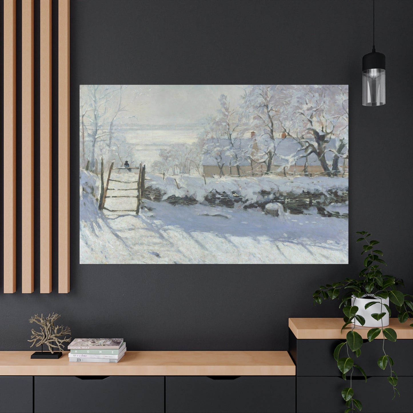 Monet, Claude - The Magpie (1868) - Canvas Block, unframed