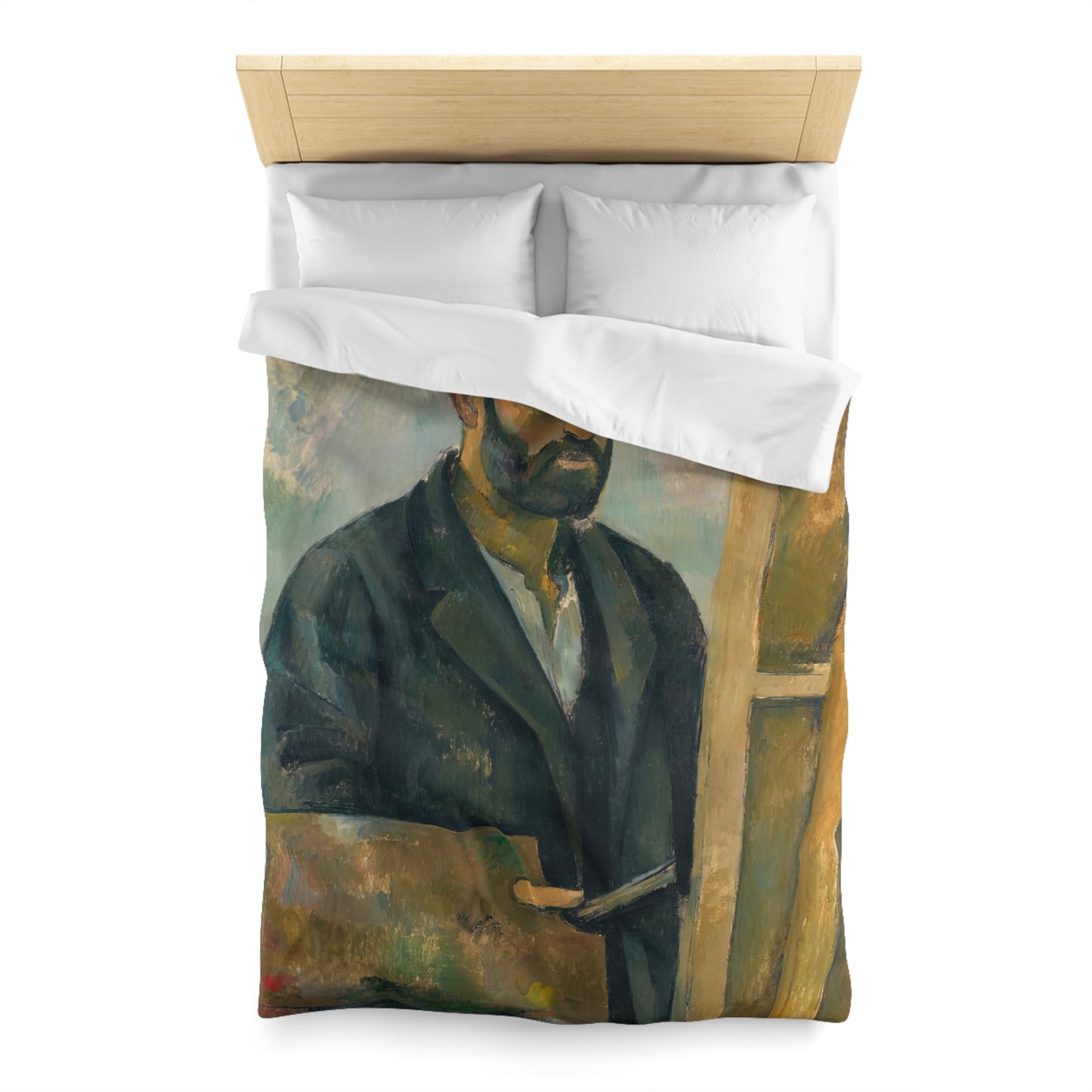 Cézanne, Paul - Portrait of the Artist with a Palette (1890) - Microfiber Duvet Cover