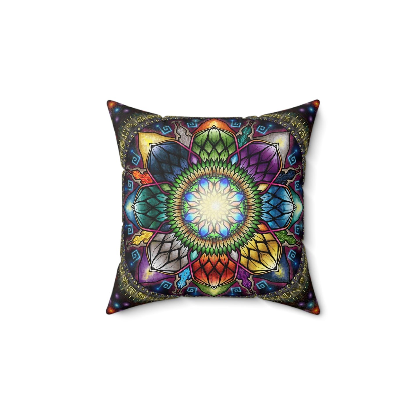 Pacio, Adam - Mystic Jewel Mandala - Suede Square Pillow