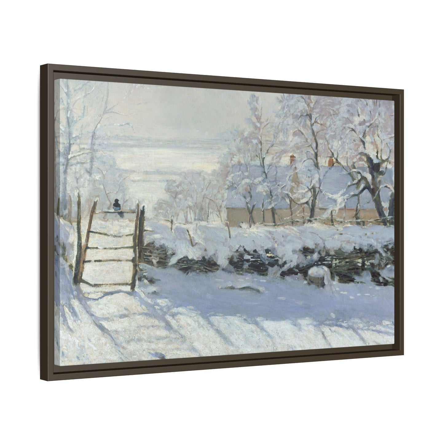 Monet, Claude - The Magpie (1868) - Matte Canvas, Framed
