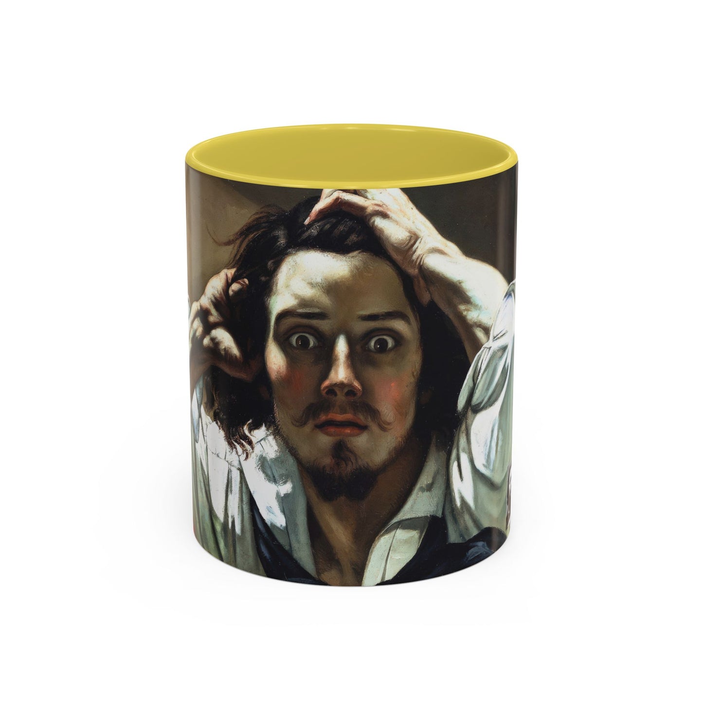 Courbet, Gustave - The Desperate Man (1843) - Colorful Accent Mugs
