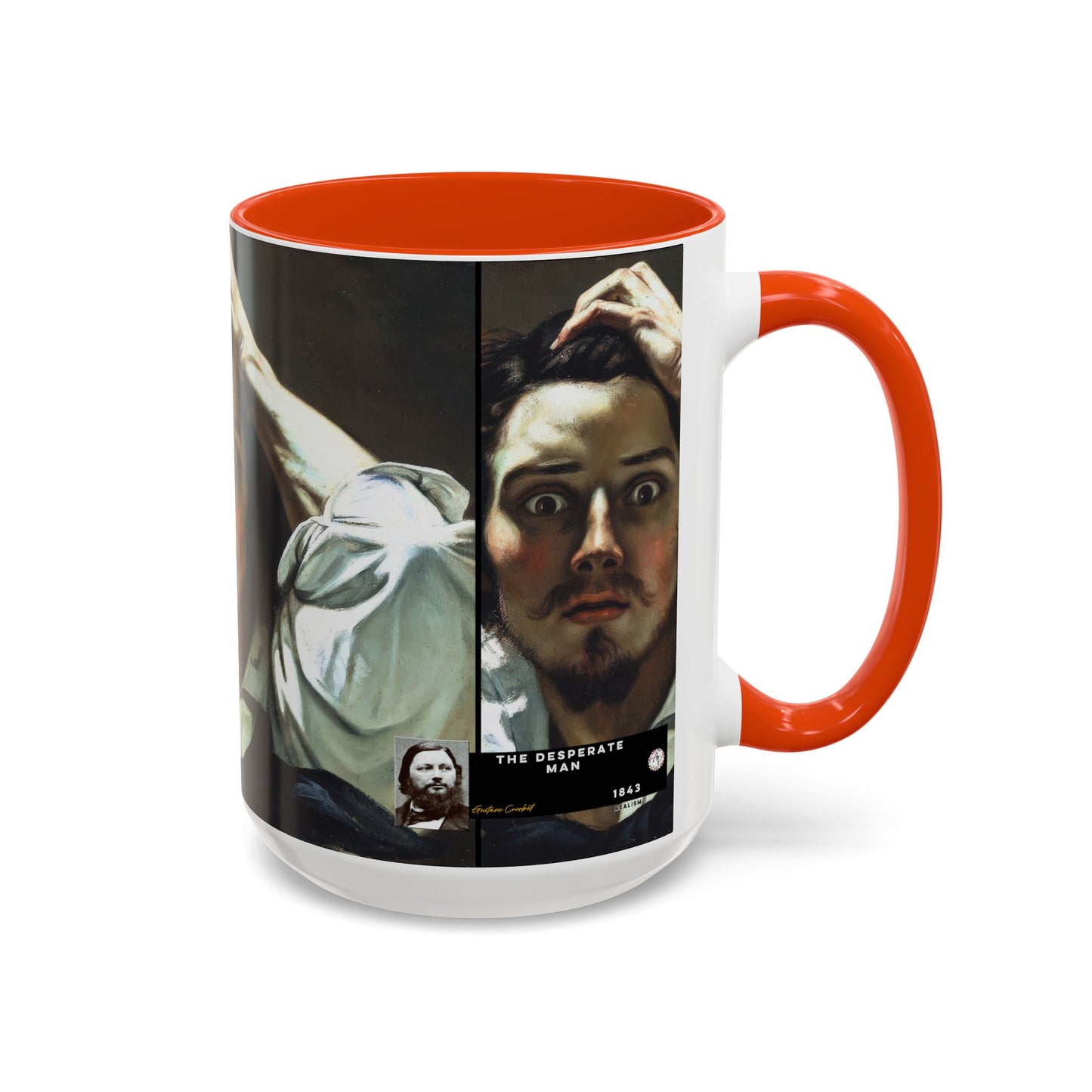 Courbet, Gustave - The Desperate Man (1843) - Colorful Accent Mugs