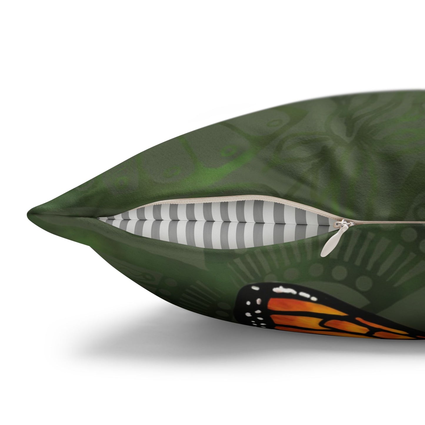 Monarch Butterfly Mandala - Faux Suede Square Pillowcase
