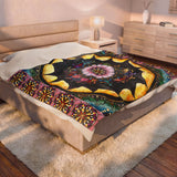 Obsidian Grandmothers Mandala - Velveteen Plush Blanket