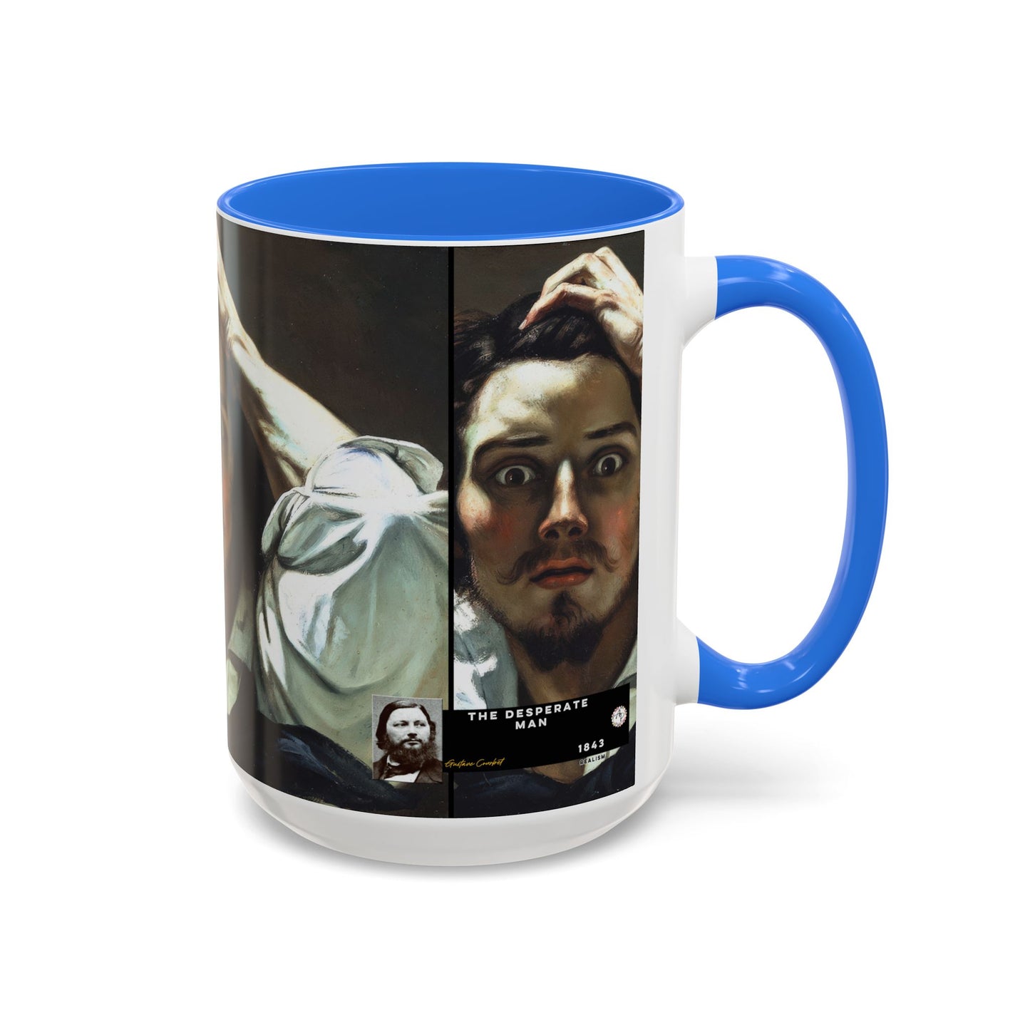Courbet, Gustave - The Desperate Man (1843) - Colorful Accent Mugs