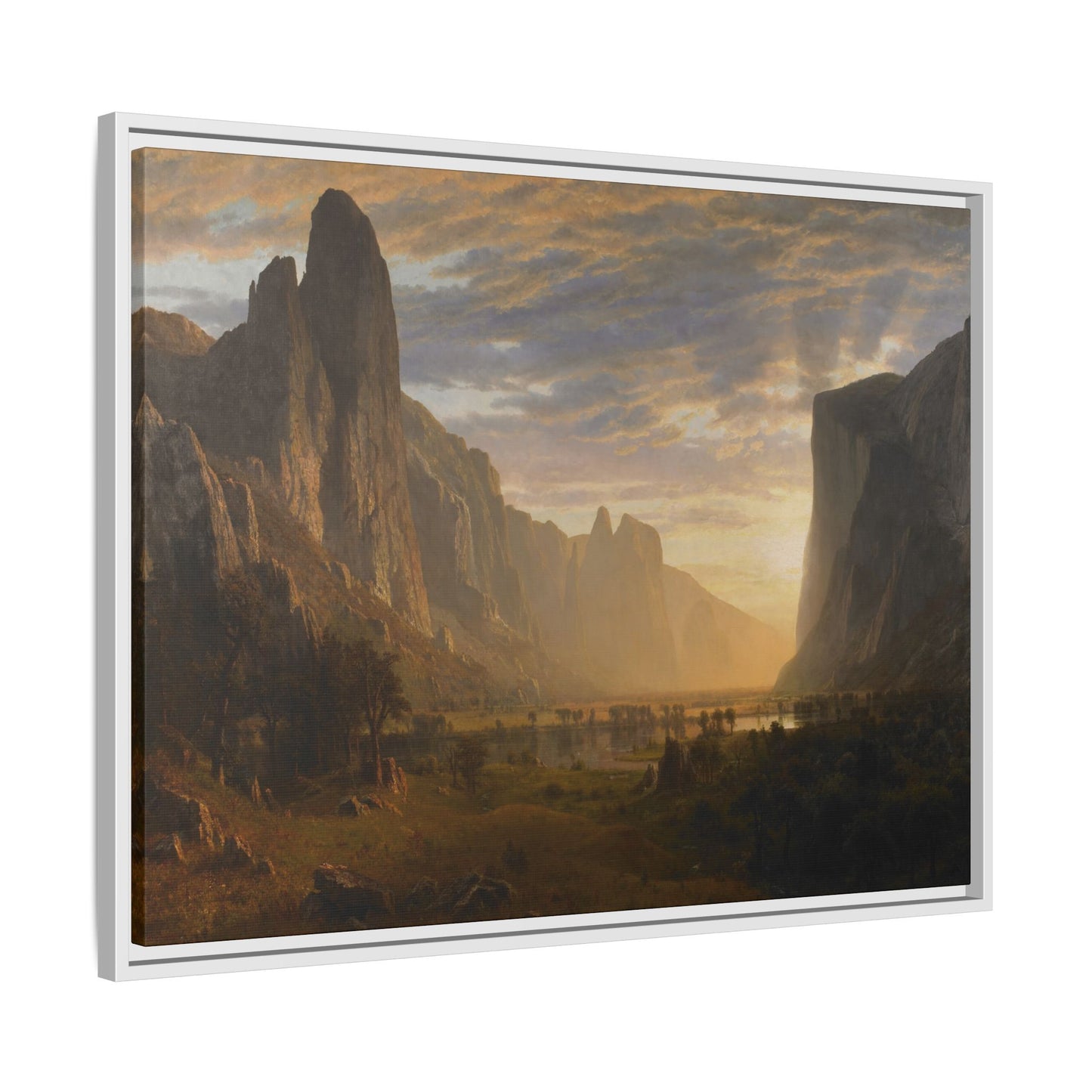 Bierstadt, Albert - Looking Down Yosemite Valley (1865) - Matte Canvas, Framed