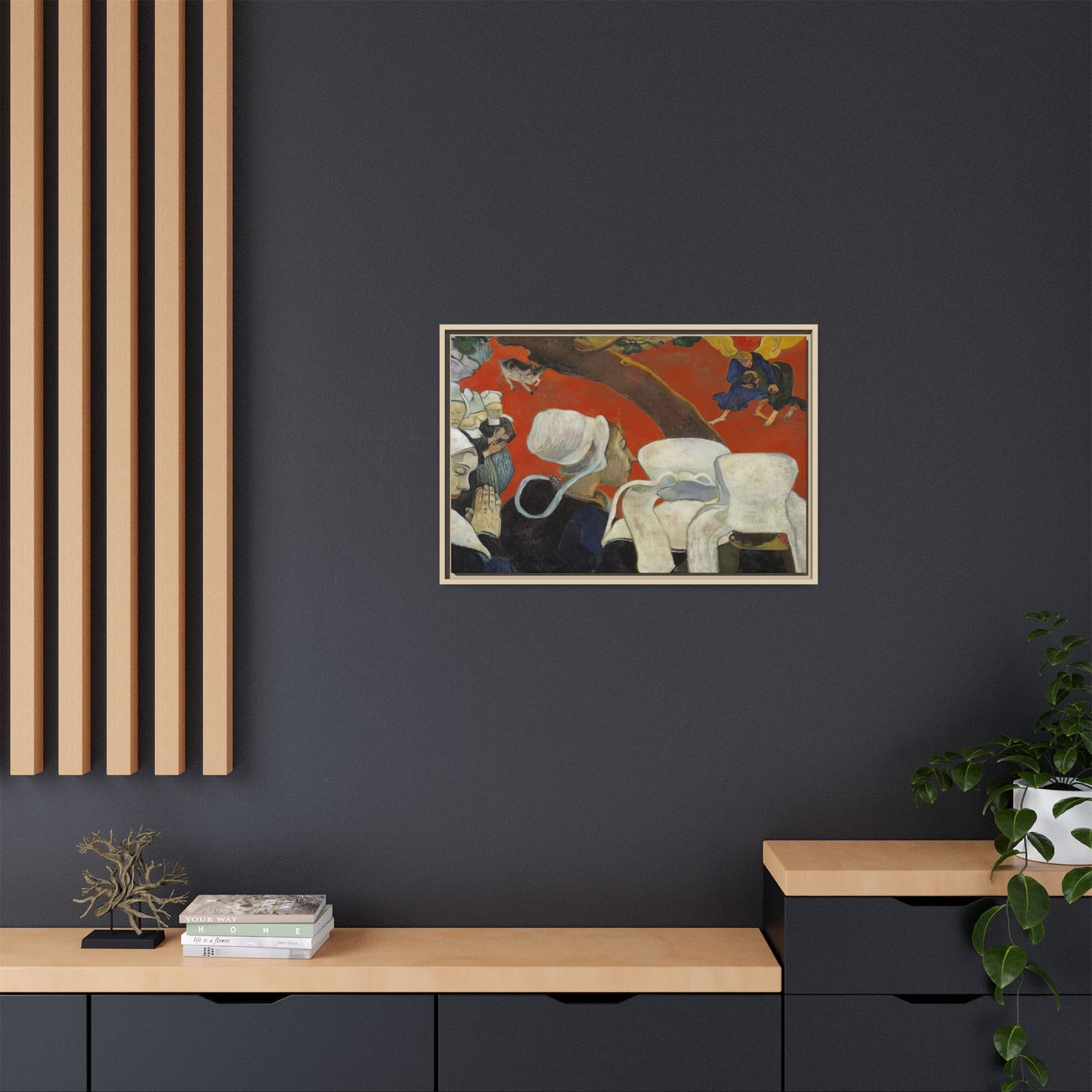 Gauguin, Paul - Vision of the Sermon (Jacob Wrestling with the Angel) (1888) - Matte Canvas, Framed