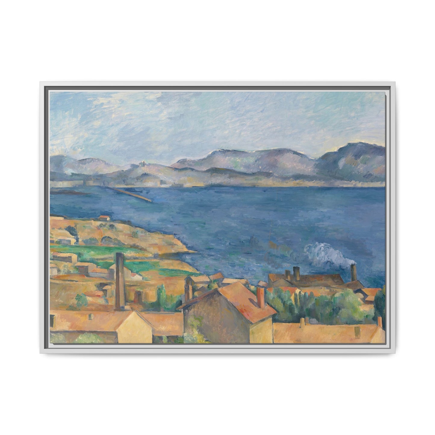 Cézanne, Paul - The Bay of Marseille, Seen from L'Estaque (1885) - Matte Canvas, Framed