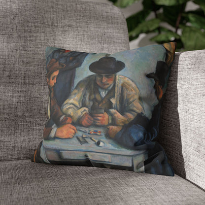 Cézanne, Paul - The Card Players (1892) - Faux Suede Square Pillowcase