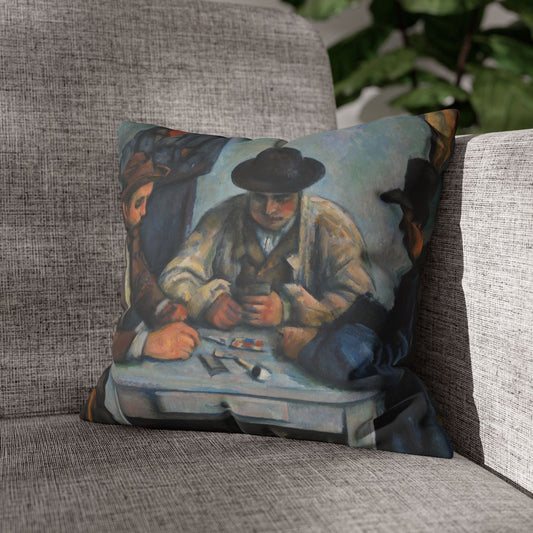 Cézanne, Paul - The Card Players (1892) - Faux Suede Square Pillowcase