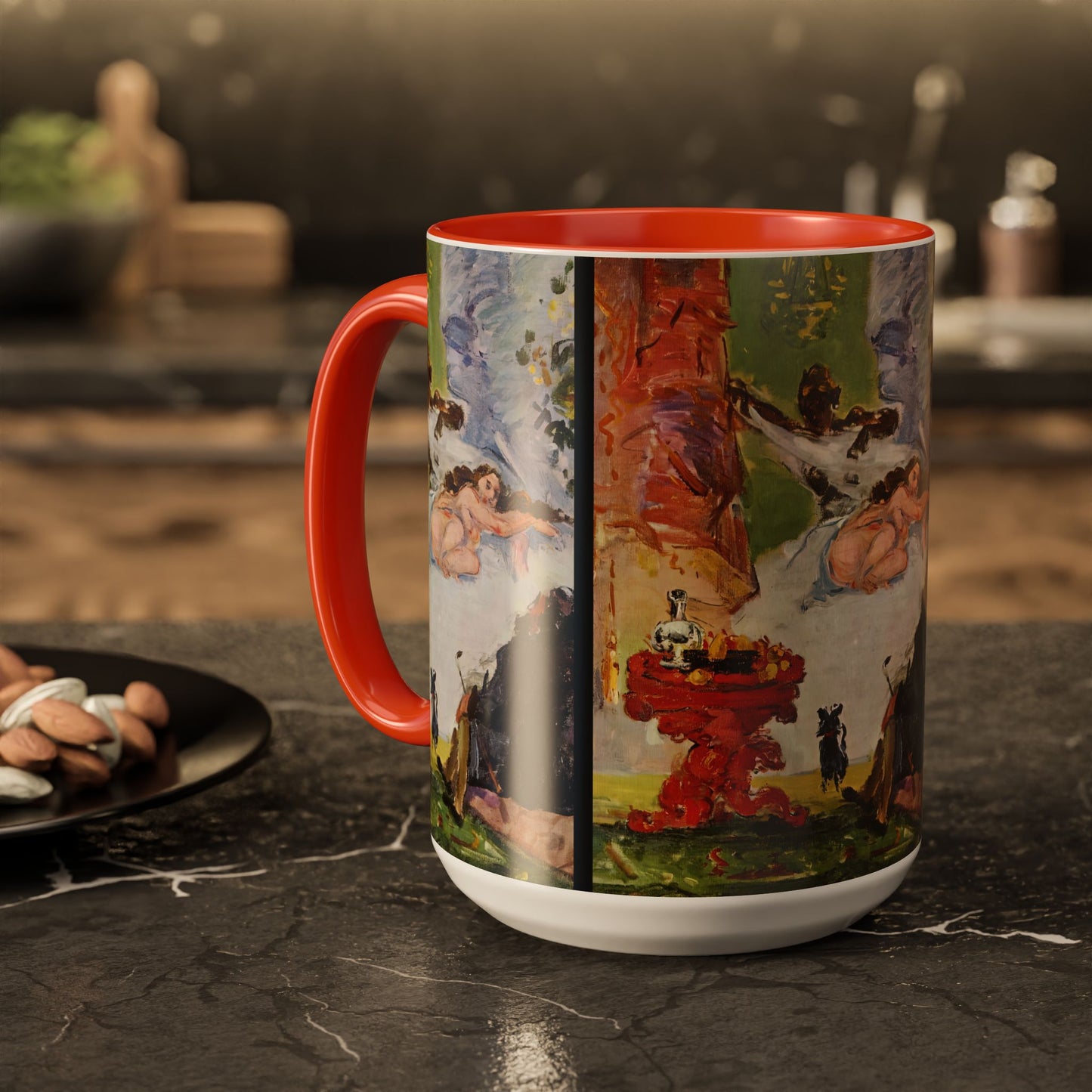 Cézanne, Paul - A Modern Olympia (1874) - Colorful Accent Mugs