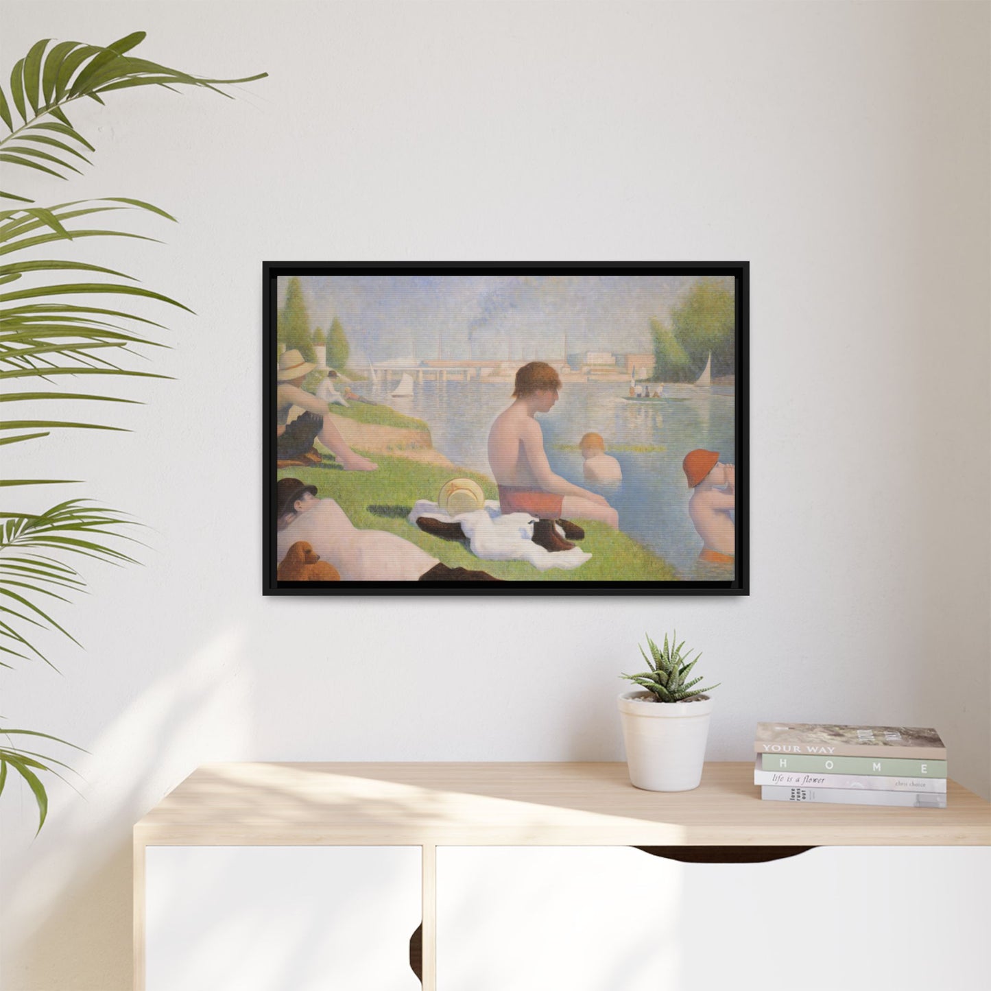 Seurat, Georges - Bathers at Asnières (1884) - Matte Canvas, Framed