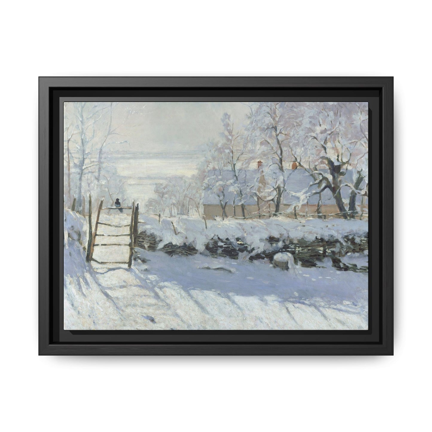 Monet, Claude - The Magpie (1868) - Matte Canvas, Framed