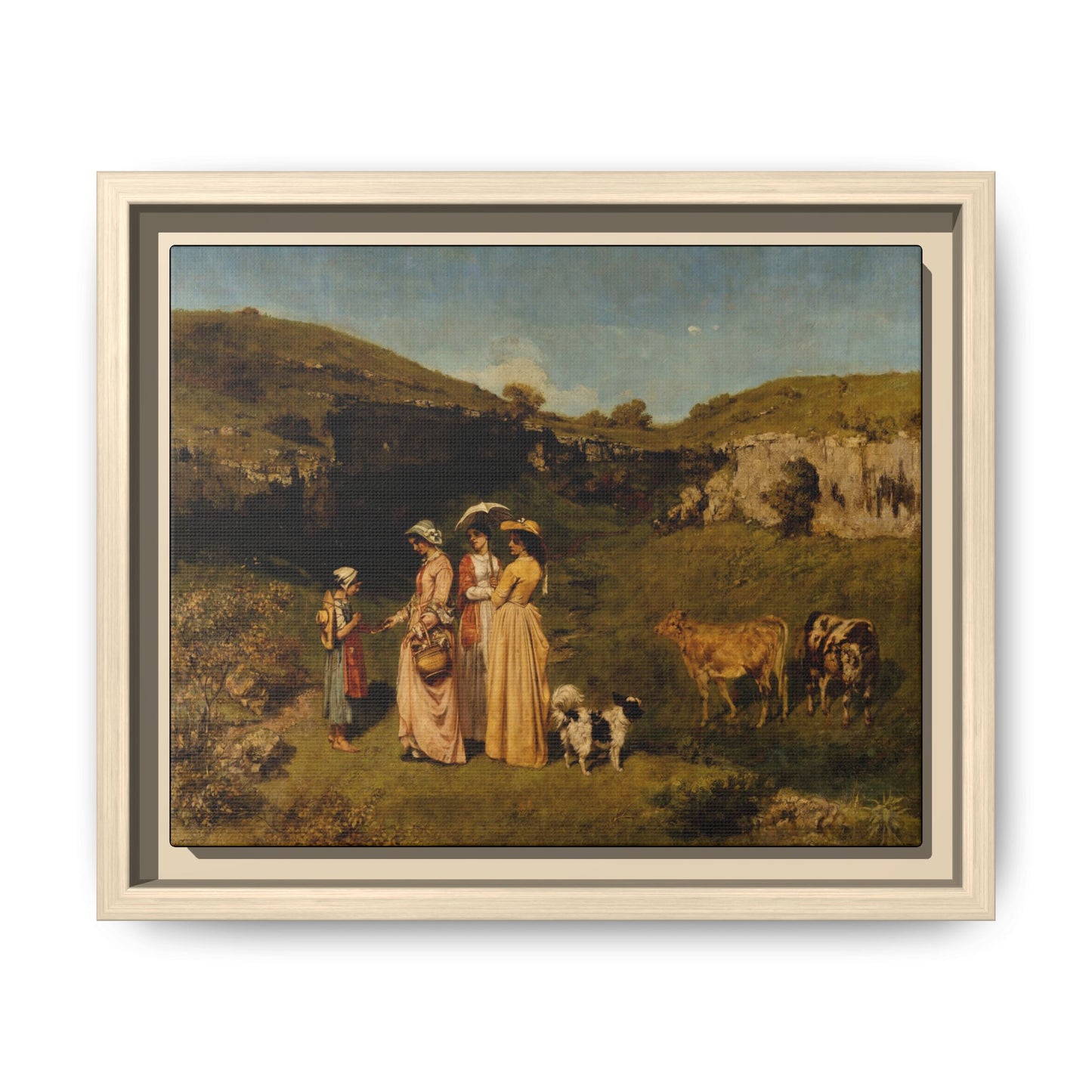 Courbet, Gustave - Young Ladies of the Village (1851) - Matte Canvas, Framed