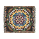 Emerald Arrows Mandala - Woven Blanket