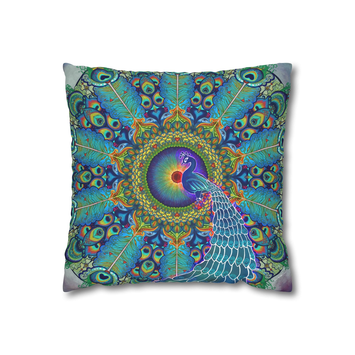 Pacio, Adam - Melek Taus Mandala - Suede Square Pillowcase