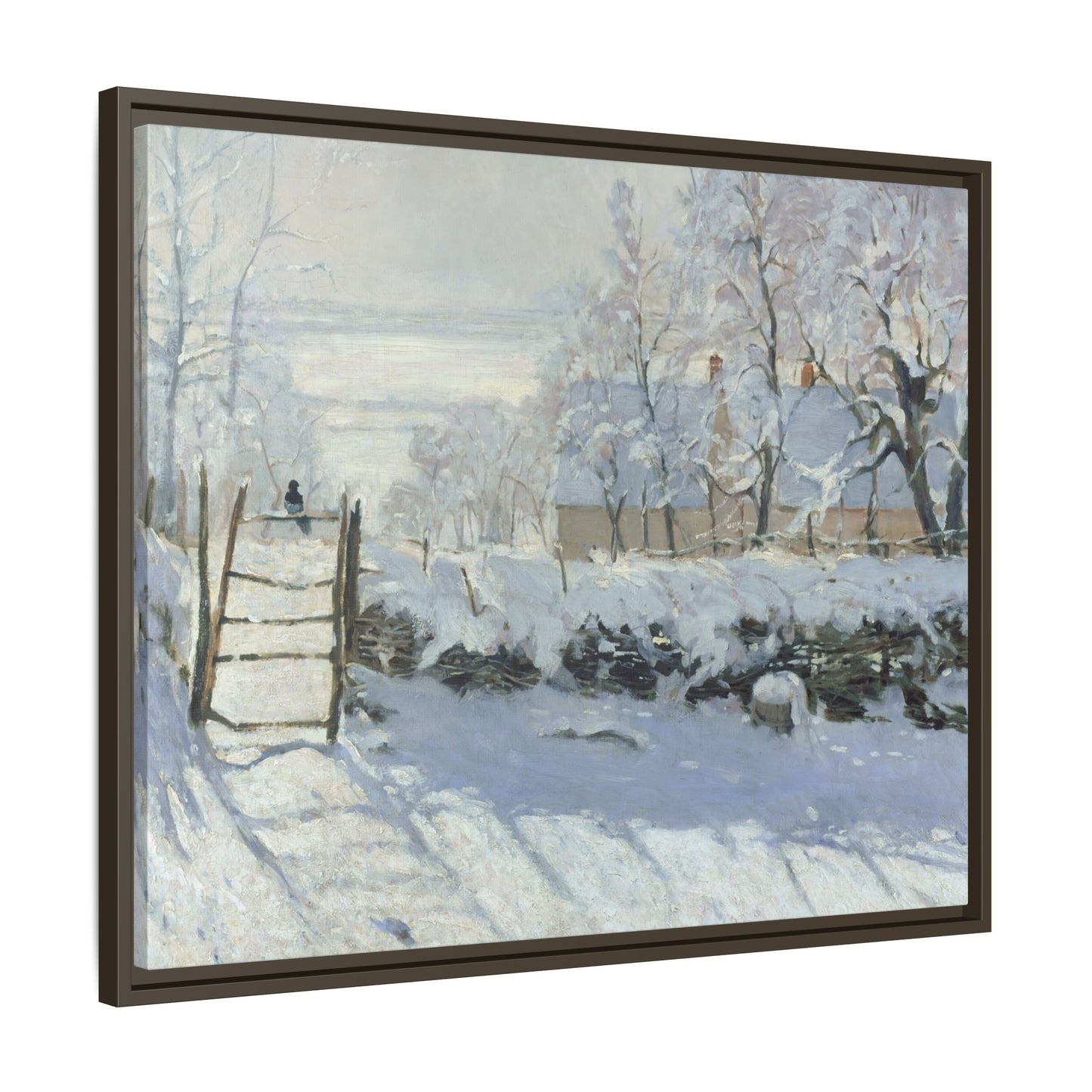 Monet, Claude - The Magpie (1868) - Matte Canvas, Framed