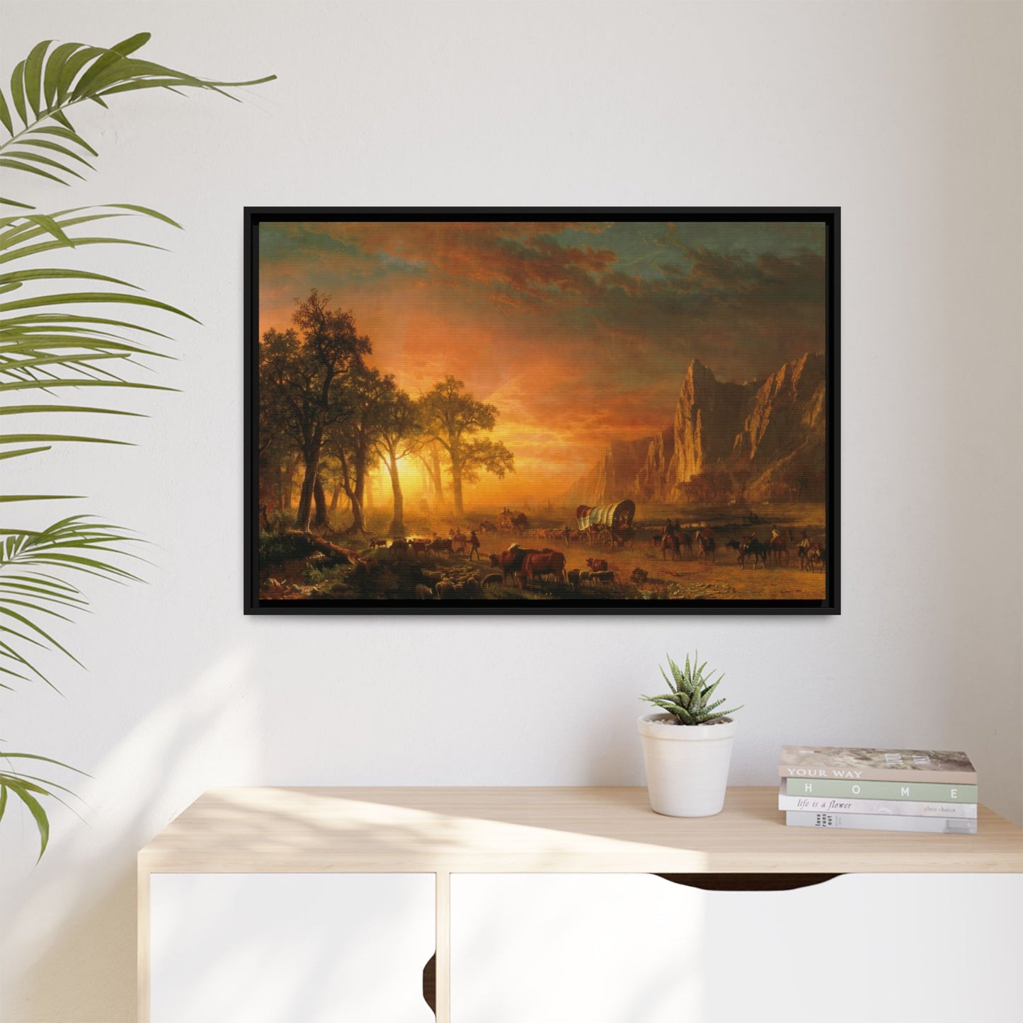 Bierstadt, Albert - Emigrants Crossing the Plains (1867) - Matte Canvas, Framed