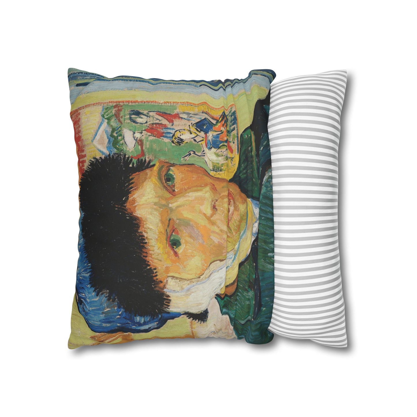 Van Gogh, Vincent - Self Portrait with Bandaged Ear (1889) - Suede Square Pillowcase